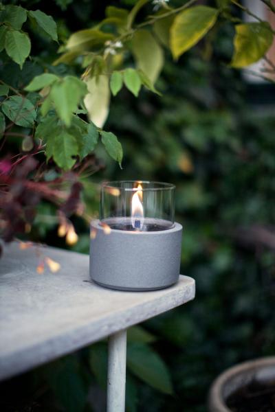 lotus 12 MgO concrete ceramik/betonkeramik tischfeuer tenderflame Ø 13 x 17,6 cm