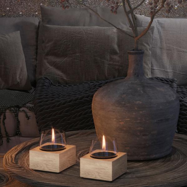 poppy 14 natual oak natur eiche tischfeuer tenderflame Ø 14,x 13,3 cm
