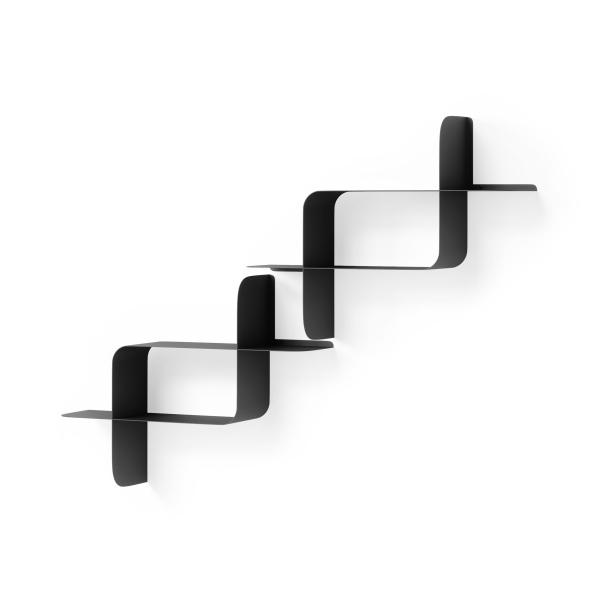 shelf montage wandregal schweberegal aus metall 2-er set umbra black 1022611-040