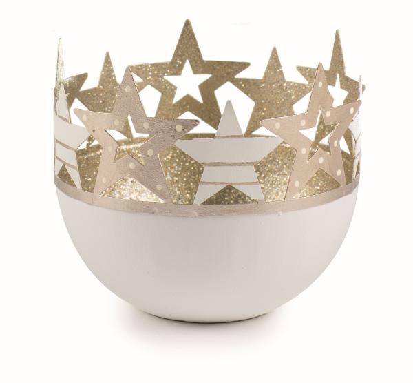 teelichthalter sterne weiß weihnachtsdeko 10 x Ø 9 cm baden 1224676