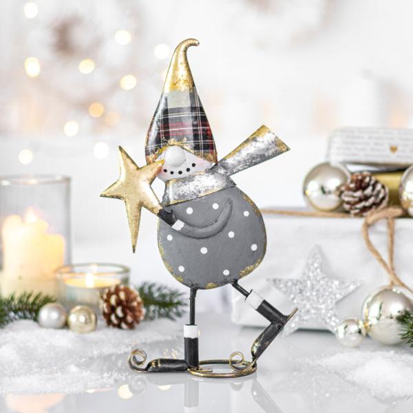aufsteller schneemann auf ski 30 cm baden 1236350 weihnachtsmann