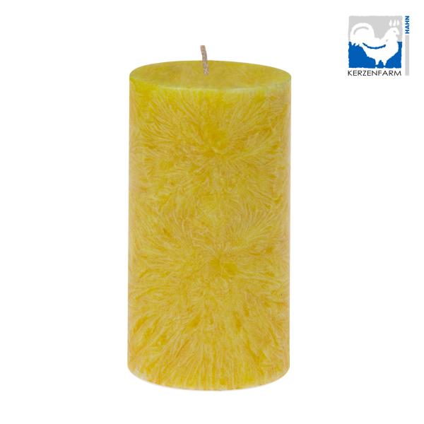 stumpenkerze gelb 50x90mm kerzenfarm hahn 100% pflanzliches stearin