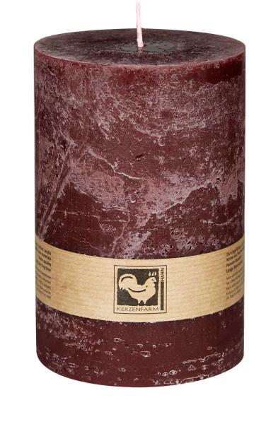 stumpenkerze dunkelrot country rustikal Ø100 x150mm kerzenfarm hahn 100% stearin