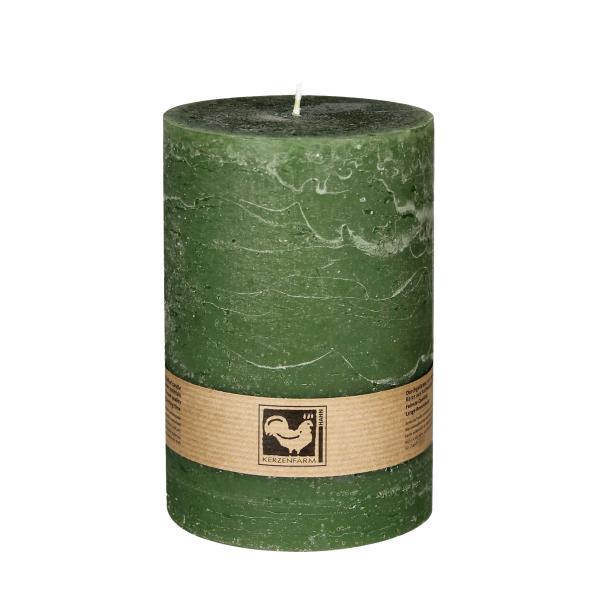 stumpenkerze dunkelgrün country rustikal Ø100x150mm kerzenfarm hahn 100% stearin