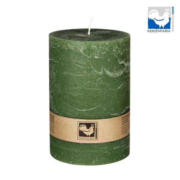 stumpenkerze dunkelgrün country rustikal Ø100x150mm kerzenfarm hahn 100% stearin