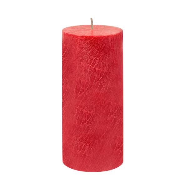 stumpenkerze rot 64x135mm kerzenfarm hahn 100% pflanzliches stearin