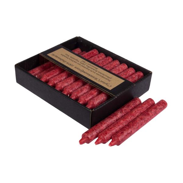 weihnachtsbaumkerze 100% stearin dunkelrot 110 x 13 mm kerzenfarm hahn 20er Set