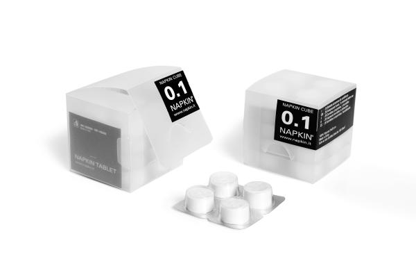 napkin cube 0.1 komprimiertes erfrischungs- reinigungstuch im 4er blister 20 St