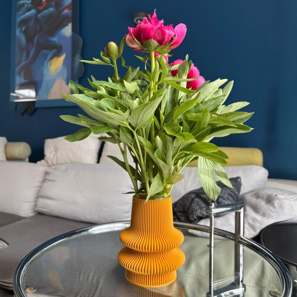 blumenvase tower 1 vase golden orange Ø 11,5 x 14 cm by recozy+