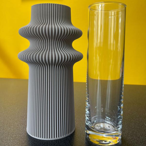 blumenvase tower 2 vase pepple taupe Ø 11,5 x 21,5 cm by recozy+