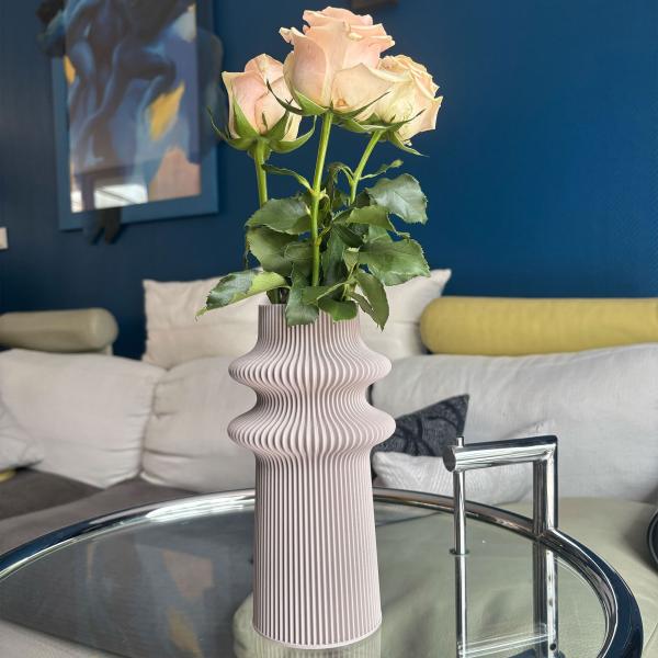 blumenvase tower 2 vase pepple taupe Ø 11,5 x 21,5 cm by recozy+