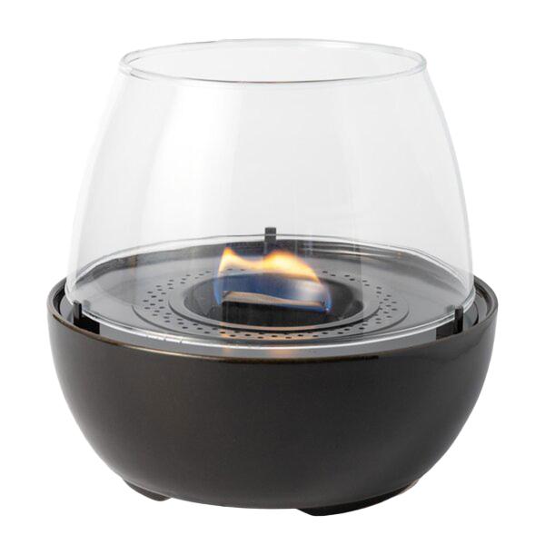 tulip 18 black reaktives porzellan tischfeuer tischkamin tenderflame Ø 19,3 x 18 cm
