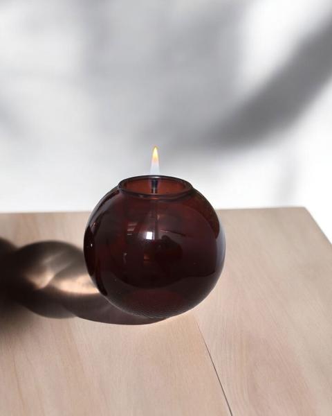 globus 15 amber bernstein tischfeuer tischkerze kerze Ø15 x 12,5 cm tenderflame