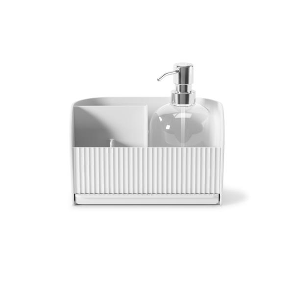 sling spülbecken caddy mit seifenspender organizer by umbra white 1019722-660