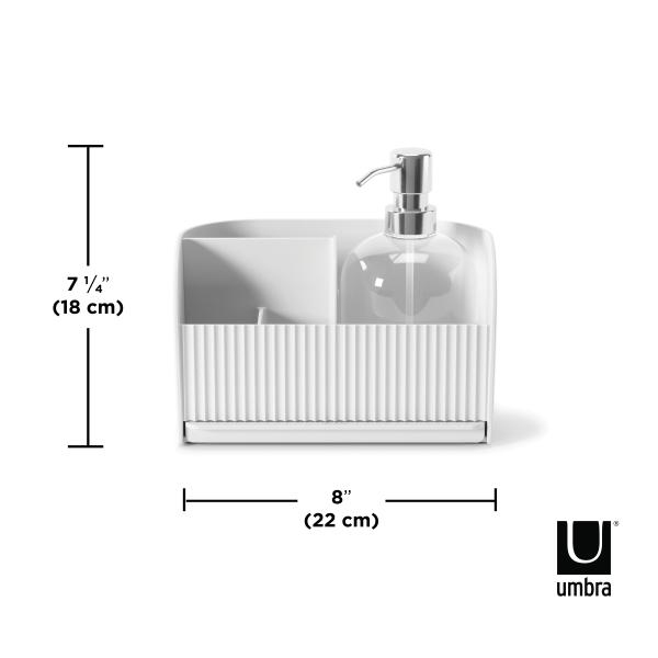 sling spülbecken caddy mit seifenspender organizer by umbra white 1019722-660