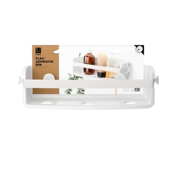 flex adhesive bin white by umbra 1021300-660 selbstklebende duschablage