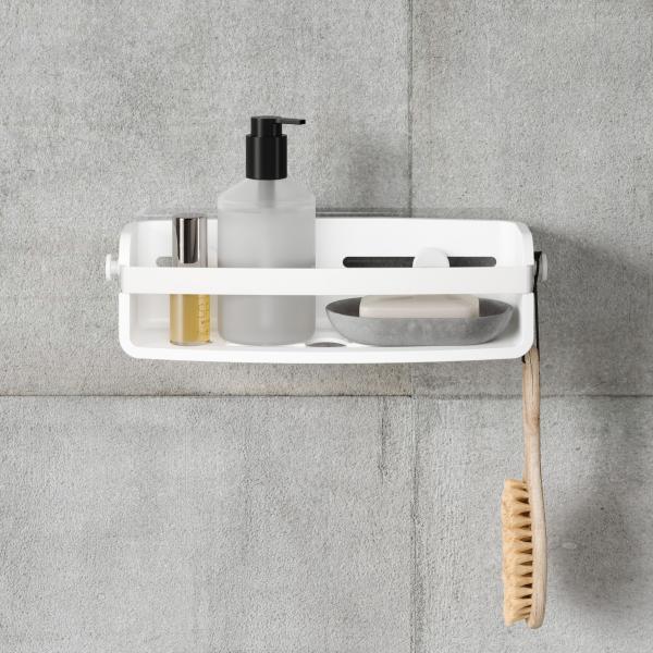 flex adhesive bin white by umbra 1021300-660 selbstklebende duschablage