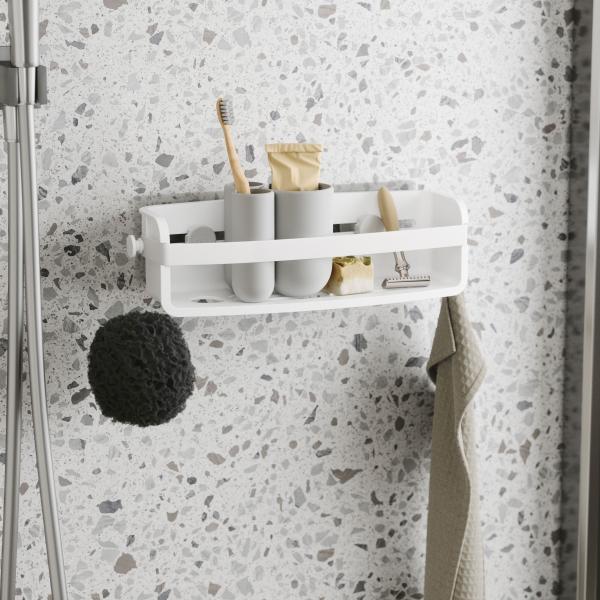 flex adhesive bin white by umbra 1021300-660 selbstklebende duschablage