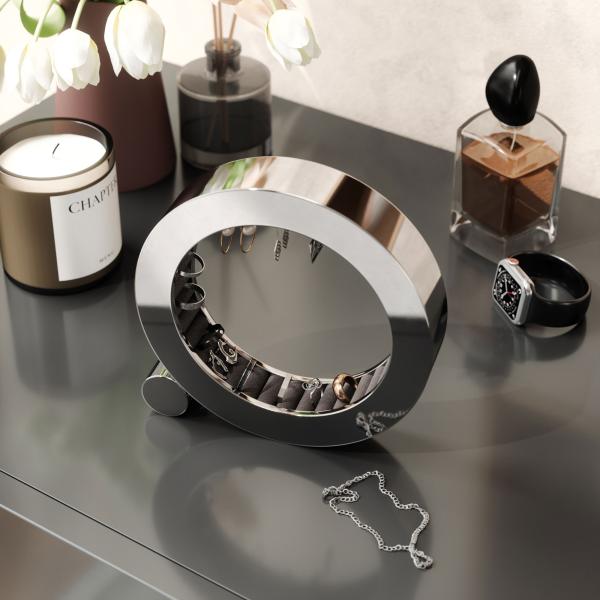 ferris schmuck organizer schmuckkästchen Ø 19x4cm metal chrome umbra 1022532-158
