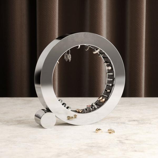 ferris schmuck organizer schmuckkästchen Ø 19x4cm metal chrome umbra 1022532-158