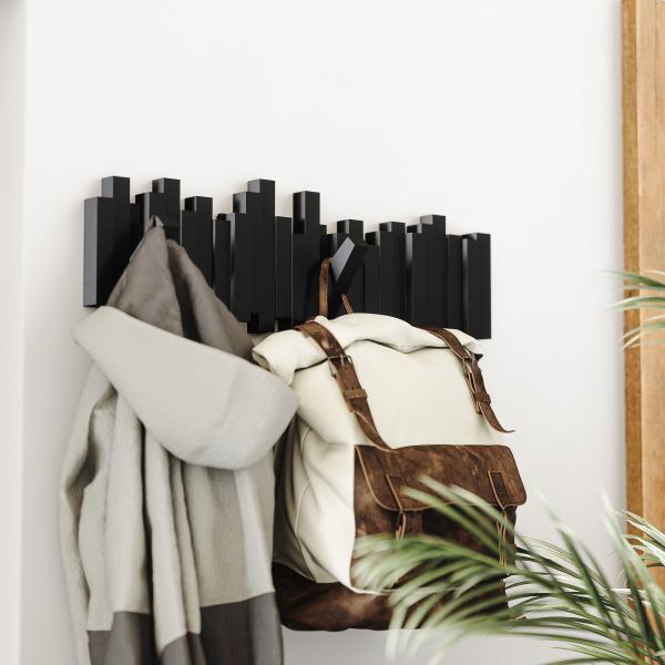 stäbchen garderobehaken kleiderhaken garderobe black 5 haken by umbra 318211-040