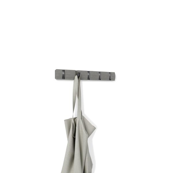 flip kleiderhaken garderobe by umbra grey / pewter 5 haken 318850-1045 aufhänger