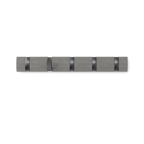 flip kleiderhaken garderobe by umbra grey / pewter 5 haken 318850-1045 aufhänger