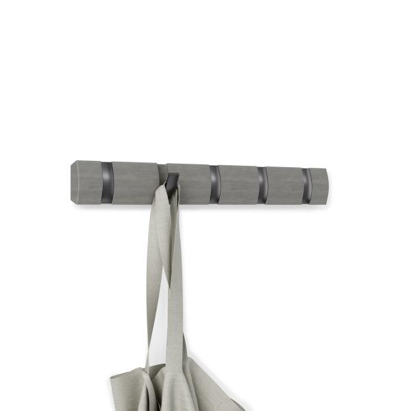 flip kleiderhaken garderobe by umbra grey / pewter 5 haken 318850-1045 aufhänger