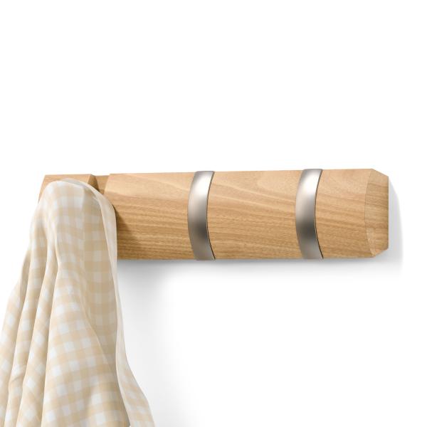 flip kleiderhaken garderobe by umbra natural 3 haken 318853-390 aufhänger