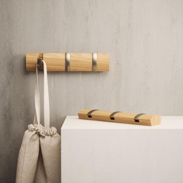 flip kleiderhaken garderobe by umbra natural 3 haken 318853-390 aufhänger